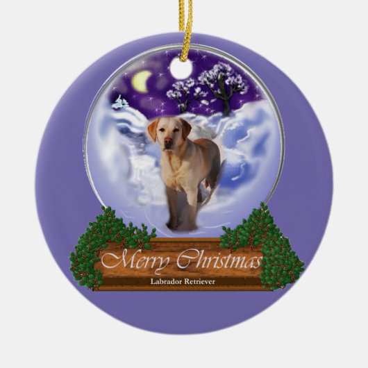 Labrador Retriever Christmas Keramisch Ornament (Voorkant)