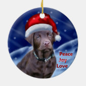 Labrador Retriever Christmas Keramisch Ornament (Achterkant)