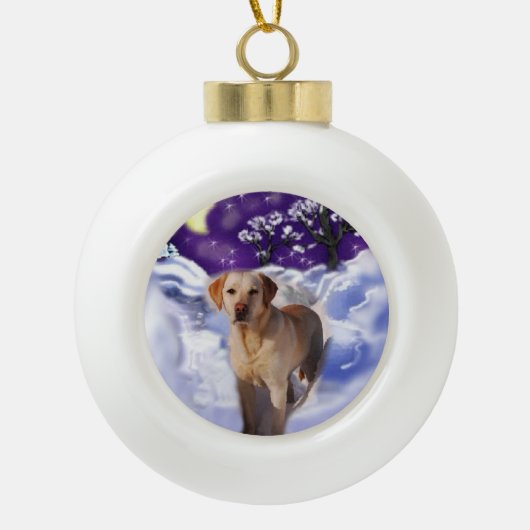 Labrador Retriever Christmas Keramische Bal Ornament (Voorkant)