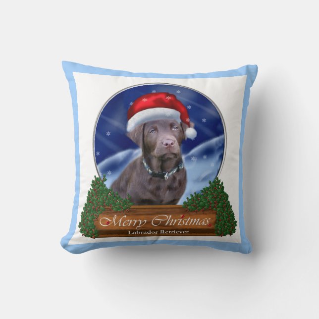 Labrador Retriever Christmas Kussen (Voorkant)