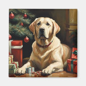 Labrador Retriever Christmas Magneet (Voorkant)