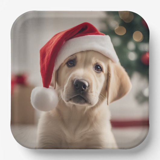 Labrador Retriever Christmas Papieren Bordje (Voorkant)
