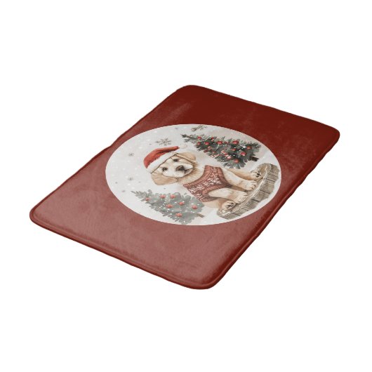 Labrador Retriever Christmas Puppy Badmat (Gekanteld)