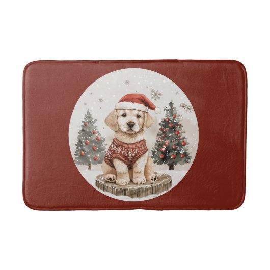 Labrador Retriever Christmas Puppy Badmat (Voorkant)