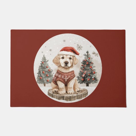 Labrador Retriever Christmas Puppy Deurmat (Voorkant)