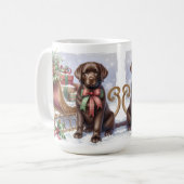Labrador Retriever Christmas Puppy Dog Koffiemok (Voorkant links)