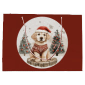 Labrador Retriever Christmas Puppy Groot Cadeauzakje (Achterkant)