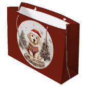 Labrador Retriever Christmas Puppy Groot Cadeauzakje (Achterkant Gekanteld)