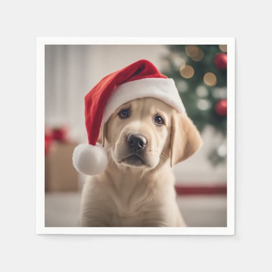 Labrador Retriever Christmas Servet (Voorkant)