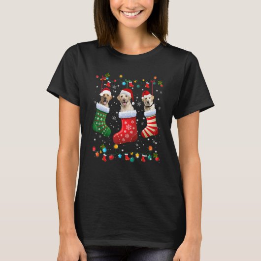 Labrador Retriever Christmas Socks  Xmas Pajama La T-shirt (Voorkant)