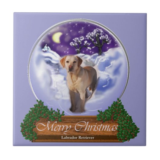 Labrador Retriever Christmas Tegeltje (Voorkant)