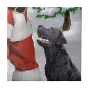 Labrador Retriever Christmas Tegeltje
