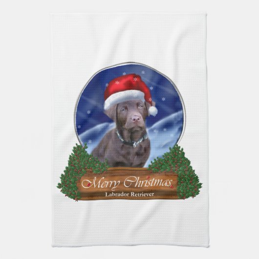 Labrador Retriever Christmas Theedoek (Verticaal)
