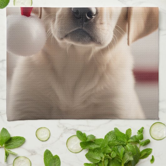 Labrador Retriever Christmas Theedoek (Gevouwen)