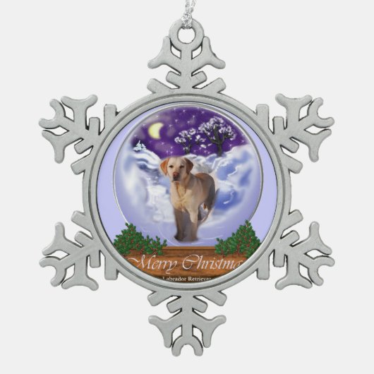 Labrador Retriever Christmas Tin Sneeuwvlok Ornament (Voorkant)