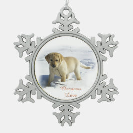 Labrador Retriever Christmas Tin Sneeuwvlok Ornament