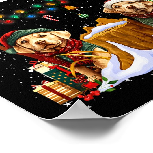 Labrador Retriever Christmas Tree Decorations Dog  Poster (Hoek)