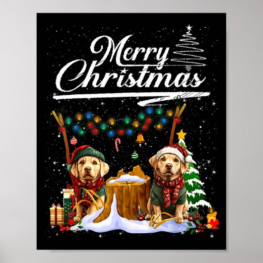 Labrador Retriever Christmas Tree Decorations Dog Poster (Voorkant)