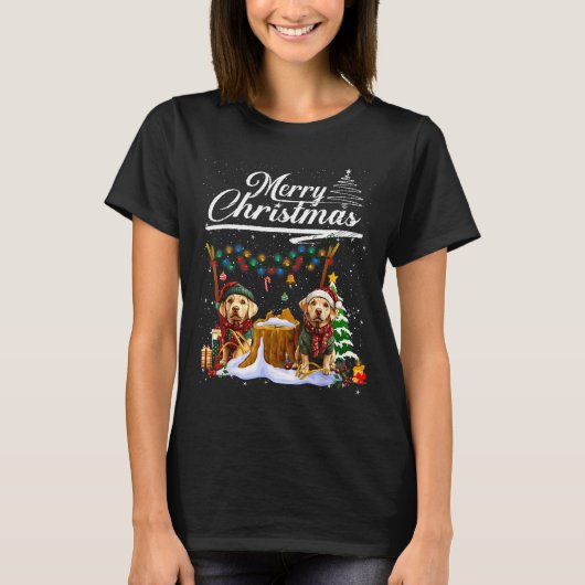 Labrador Retriever Christmas Tree Decorations Dog  T-shirt (Voorkant)