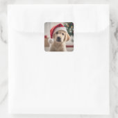 Labrador Retriever Christmas Vierkante Sticker (Tas)