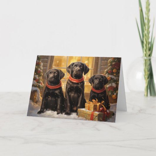 Labrador retriever Christmas wenskaart Bedankkaart (Voorkant)