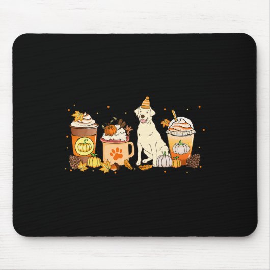 Labrador Retriever Coffee Pumpkin Spice Herfst Dan Muismat (Voorkant)