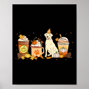 Labrador Retriever Coffee Pumpkin Spice Herfst Dan Poster