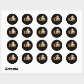 Labrador Retriever Coffee Pumpkin Spice Herfst Dan Ronde Sticker (Vel)