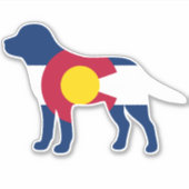 Labrador Retriever Colorado Vlag Sticker (Voorkant)