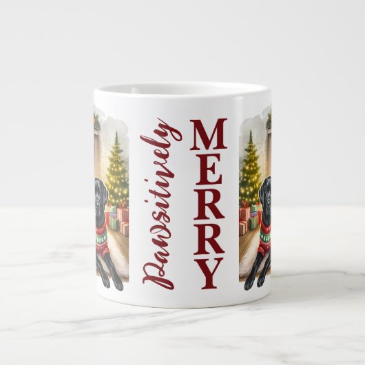 Labrador Retriever Cosy Christmas Puppy Dog Grote Koffiekop (Voorkant)