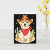 Labrador Retriever Cowboy Dog Western Llabrador Co Kaart (Gele Bloem)