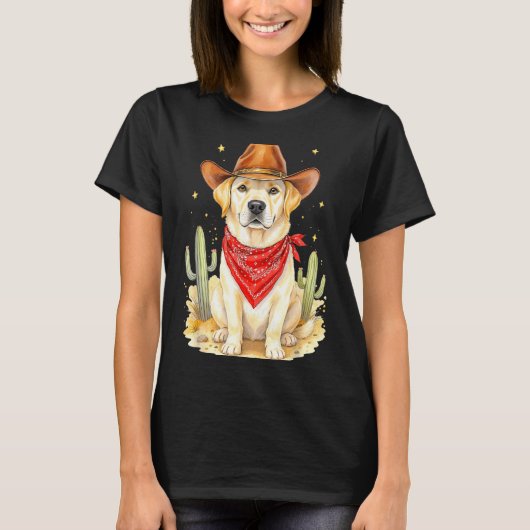 Labrador Retriever Cowboy Dog Western Llabrador Co T-shirt (Voorkant)