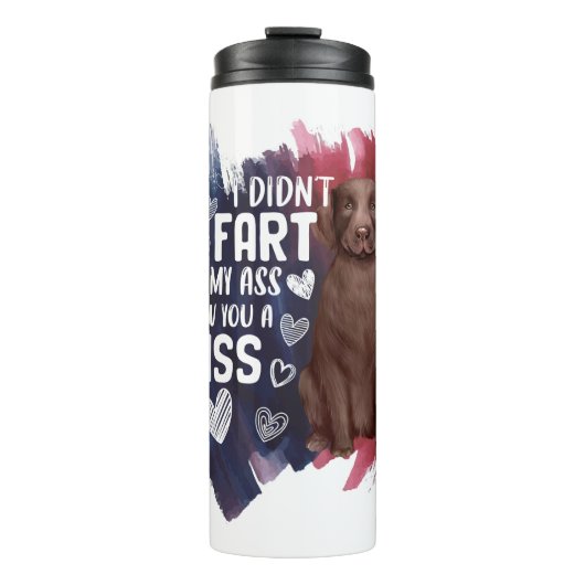 Labrador Retriever Cute Gift voor Dog Dad Dog mama Thermosbeker (Voorkant)