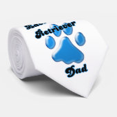 Labrador Retriever Dad Blue Pawprint Stropdas (Opgerold)