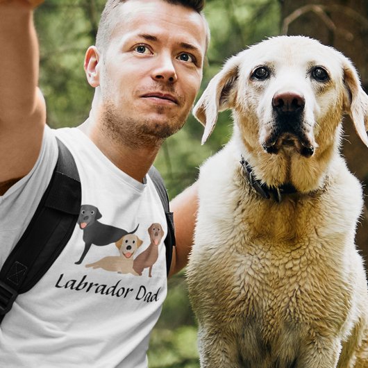 Labrador Retriever Dad Chocolate Black Yellow T-shirt