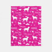 Labrador Retriever Deken met Hart Doodles  (Voorkant)