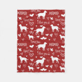 Labrador Retriever Dekentje met Hartjes Fleece Deken (Voorkant)
