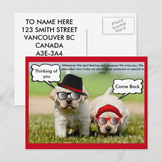 Labrador Retriever denkt aan jou om terug te komen Briefkaart (Voorkant / Achterkant)