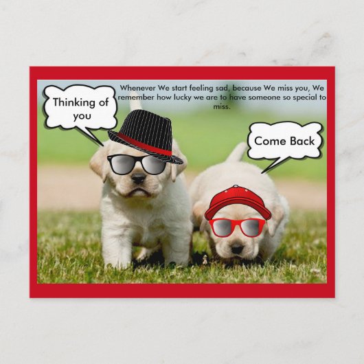 Labrador Retriever denkt aan jou om terug te komen Briefkaart (Voorkant)