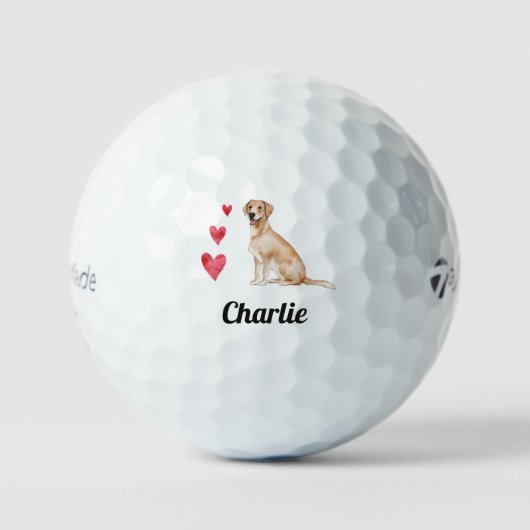 Labrador Retriever Dog Aangepaste naam Golfballen (Voorkant)