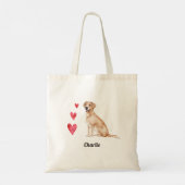 Labrador Retriever Dog Aangepaste naam Tote Bag (Achterkant)