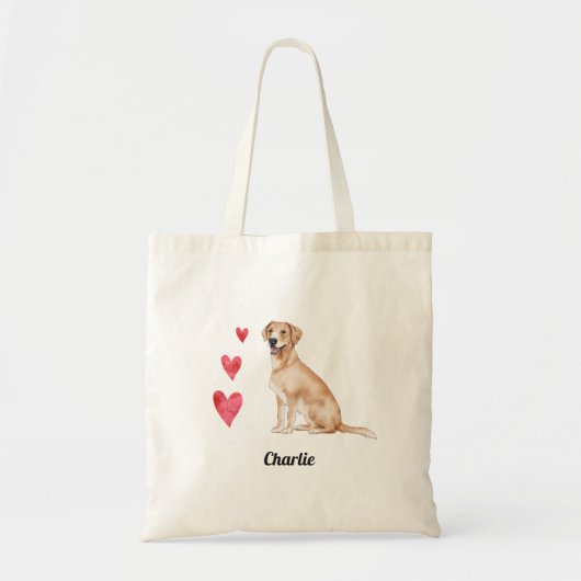 Labrador Retriever Dog Aangepaste naam Tote Bag (Voorkant)