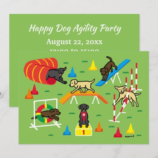 Labrador Retriever Dog Agility Party Kaart (Voorkant / Achterkant)