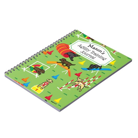Labrador Retriever Dog Agility Training Yellow Notitieboek (Linkerzijde)