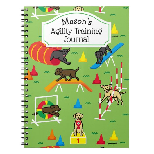 Labrador Retriever Dog Agility Training Yellow Notitieboek (Voorkant)