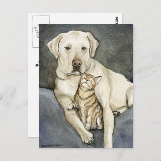Labrador Retriever Dog Art Briefkaart (Voorkant / Achterkant)