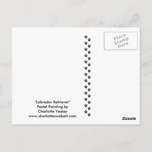 Labrador Retriever Dog Art Briefkaart (Achterkant)