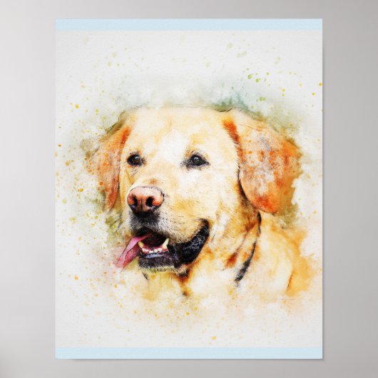 Labrador Retriever Dog Art-portret Poster (Voorkant)