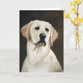 Labrador Retriever Dog Art Wenskaart Kaart (Gele Bloem)