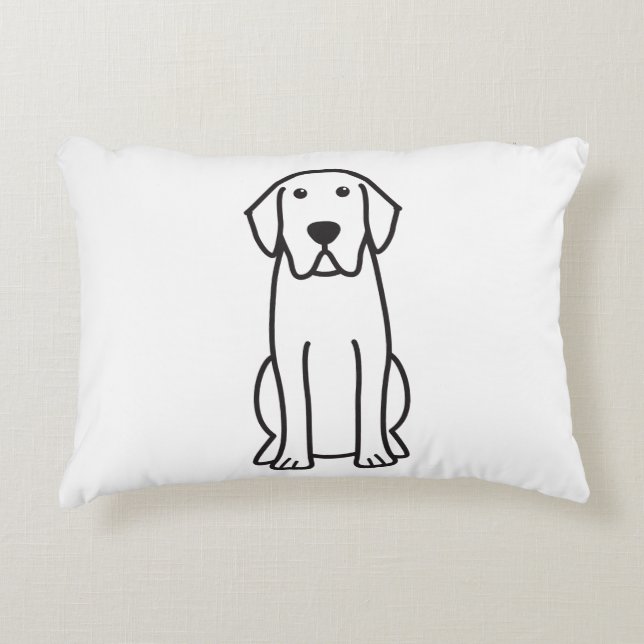 Labrador Retriever Dog Cartoon Accent Pillow Kussen (Voorkant)